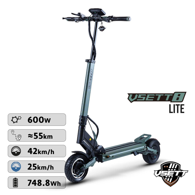 Scooter eléctrico VSETT 8 Lite - 48V/15.6Ah | Store-VSETT